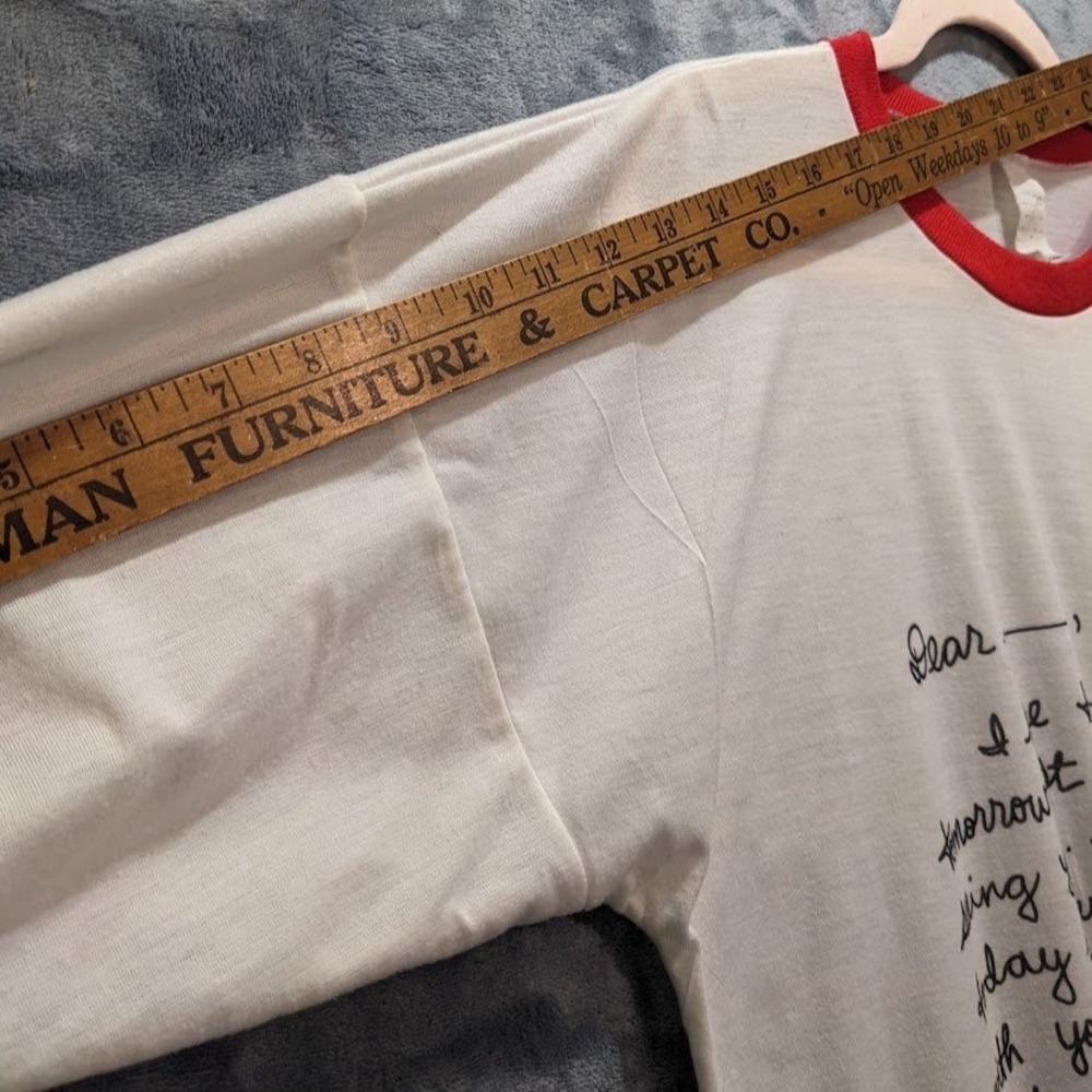 Vintage Inner World Love Letters Ringer Nightshirt White Red OSFM Tee Shirt USA - Picture 7 of 8
